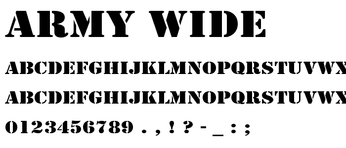 Army Wide font